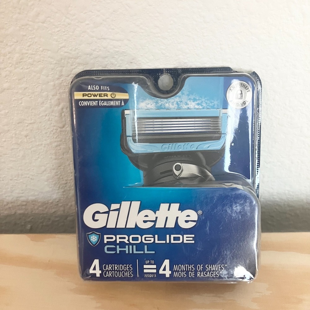 Gillette Proglide Chill Razor Blade Refills 4 Cartridges 1 Pack